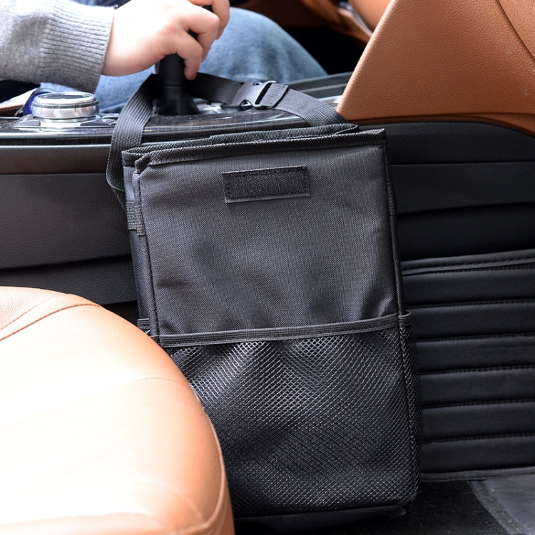 With Cover Car Trash Can Foldable Car Chair Back Trash Can Water-resistant Box, Size: 20 x 20 x 30cm(Black)