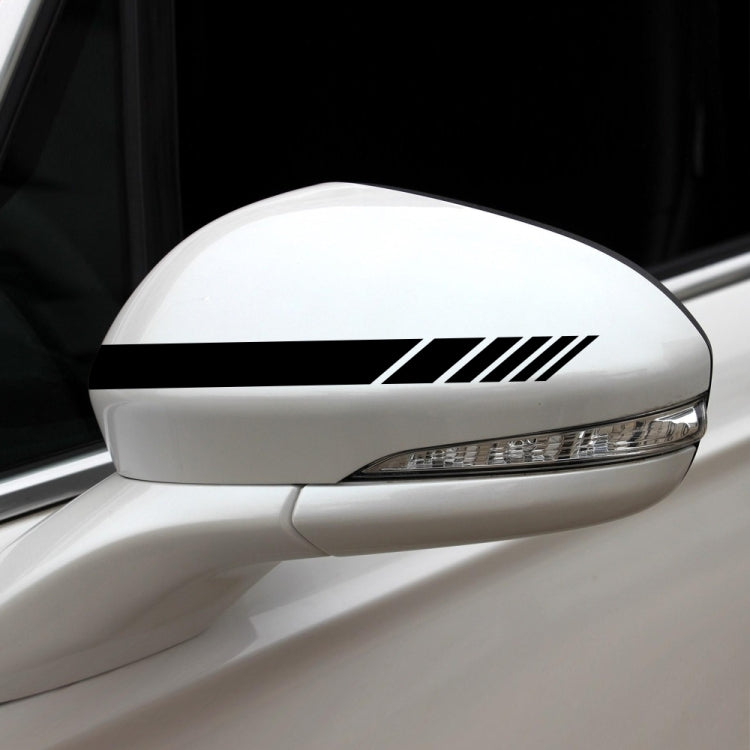 D-1037 Striped Car Sticker Car Side Door Cover Rearview Mirror Combination Sticker(Black)