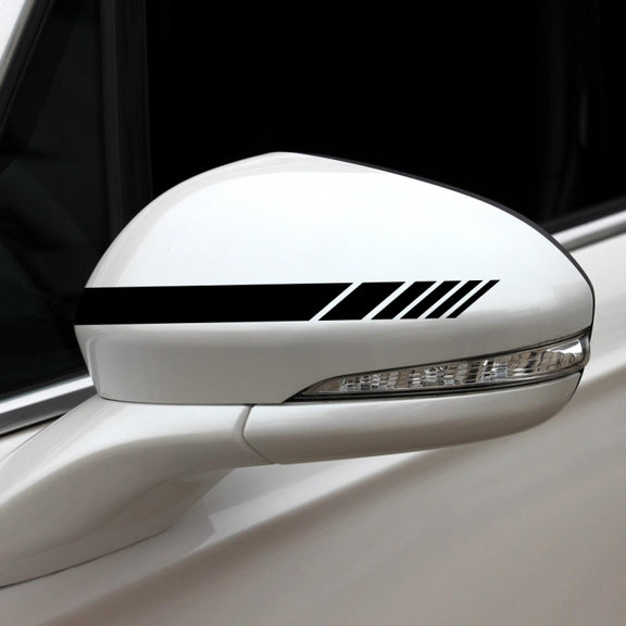 D-1037 Striped Car Sticker Car Side Door Cover Rearview Mirror Combination Sticker(Black)