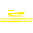 D-1037 Striped Car Sticker Car Side Door Cover Rearview Mirror Combination Sticker(Yellow) - Decorative Sticker by PMC Jewellery | Online Shopping South Africa | PMC Jewellery | Buy Now Pay Later Mobicred