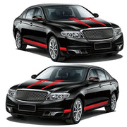 D-1037 Striped Car Sticker Car Side Door Cover Rearview Mirror Combination Sticker(Red)