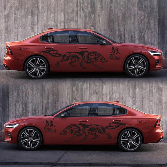 D-70 Wolf Totem Car Stickers Car Personality Modified Car Stickers(Black)