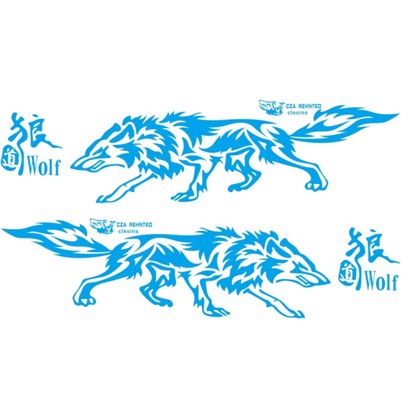 D-70 Wolf Totem Car Stickers Car Personality Modified Car Stickers(Blue)