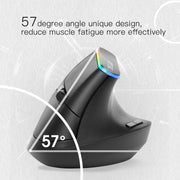 DELUX M618C 6 Keys 1600 DPI RGB Vertical Wireless Bluetooth Dual Mode Mouse(White)