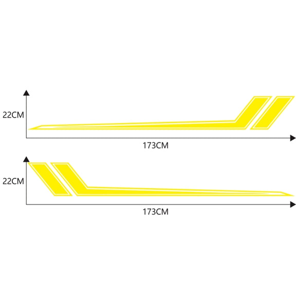 D-716 Car Striped Vinyl Body Stickers Personalized Modification Car Sticker(Yellow)
