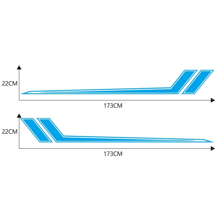D-716 Car Striped Vinyl Body Stickers Personalized Modification Car Sticker(Blue)
