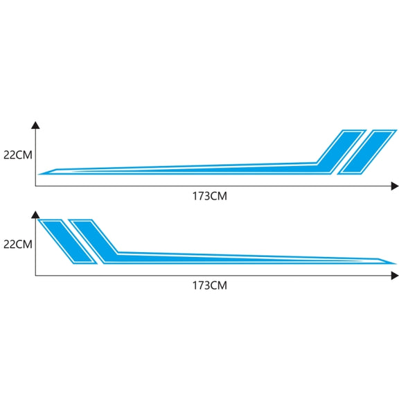 D-716 Car Striped Vinyl Body Stickers Personalized Modification Car Sticker(Blue)