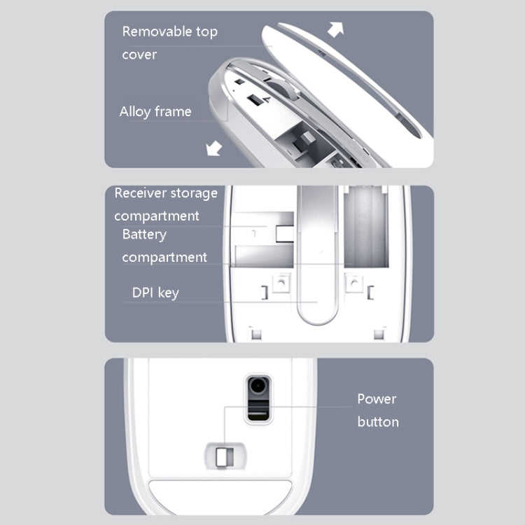 DELUX M326 4 Keys Wireless Silent Mouse Portable Laptop Mouse