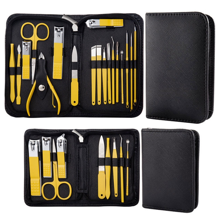 9 In 1 Nail Clipper Set Manicure Set Stainless Steel Nail Clipper Manicure Tool(Yellow)