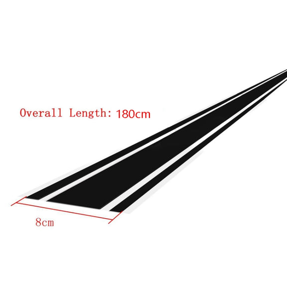 Car Hood Stickers Modified Racing Striped Ethylene Body Sticker(White)