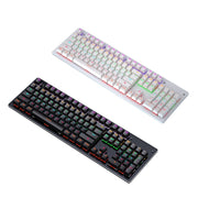LEAVEN K880 104 Keys Gaming Green Axis Office Computer Wired Mechanical Keyboard, Cabel Length:1.6m(Black)