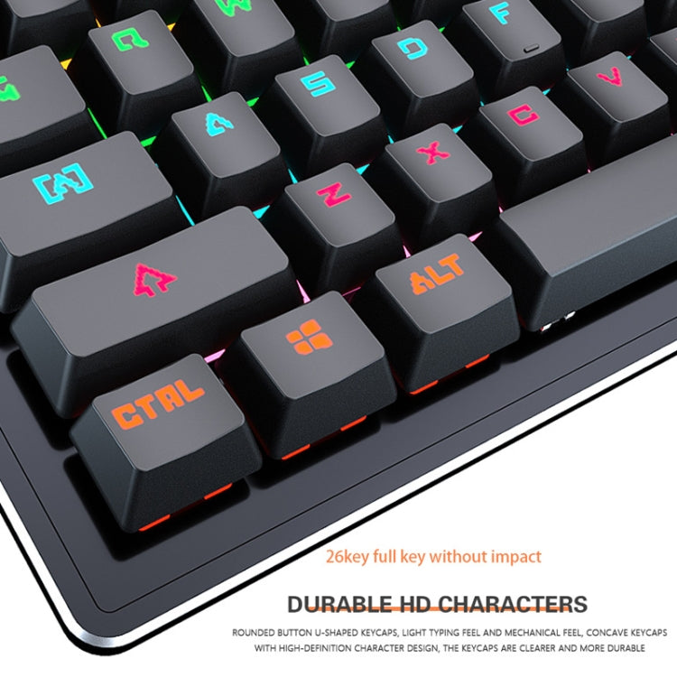 LEAVEN K880 104 Keys Gaming Green Axis Office Computer Wired Mechanical Keyboard, Cabel Length:1.6m(Black)