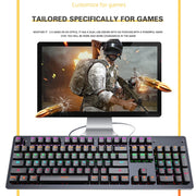 LEAVEN K880 104 Keys Gaming Green Axis Office Computer Wired Mechanical Keyboard, Cabel Length:1.6m(Black)