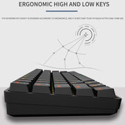 LEAVEN K28 61 Keys Gaming Office Computer RGB Wireless Bluetooth + Wired Dual Mode Mechanical Keyboard, Cabel Length:1.5m, Colour: Green Axis (Blue)