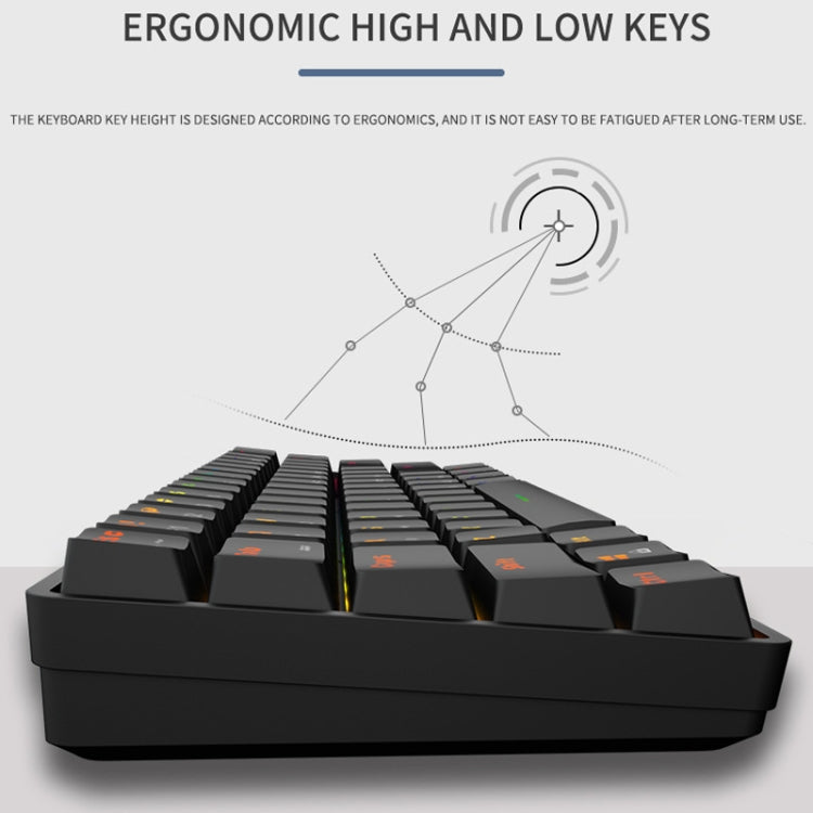 LEAVEN K28 61 Keys Gaming Office Computer RGB Wireless Bluetooth + Wired Dual Mode Mechanical Keyboard, Cabel Length:1.5m, Colour: Red Axis (White)