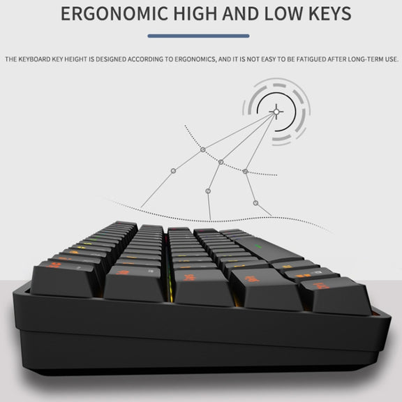 LEAVEN K28 61 Keys Gaming Office Computer RGB Wireless Bluetooth + Wired Dual Mode Mechanical Keyboard, Cabel Length:1.5m, Colour: Red Axis (White)