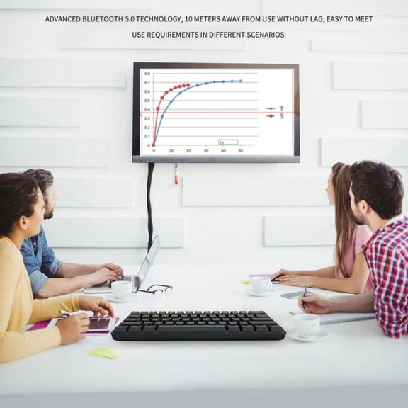 LEAVEN K28 61 Keys Gaming Office Computer RGB Wireless Bluetooth + Wired Dual Mode Mechanical Keyboard, Cabel Length:1.5m, Colour: Red Axis (White)