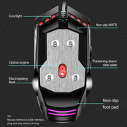 LEAVEN 7 Keys 4000DPI USB Wired Computer Office Luminous RGB Mechanical Gaming Mouse, Cabel Length:1.5m, Colour: S30 Black