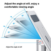 Oatsbasf 03597 Aluminum Alloy Notebook Heightening Bracket Notebook Computer Lifting Heat Dissipation Bracket Mobile Folding Table,Style: Elite Version-Gray