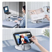 Oatsbasf 03597 Aluminum Alloy Notebook Heightening Bracket Notebook Computer Lifting Heat Dissipation Bracket Mobile Folding Table,Style: Elite Version-Gray