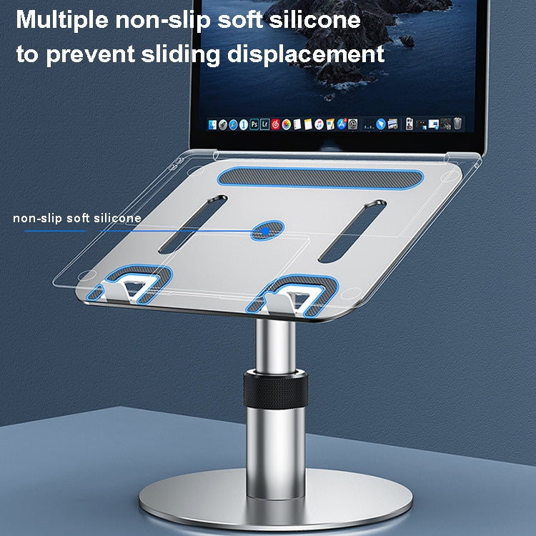 Oatsbasf 03597 Aluminum Alloy Notebook Heightening Bracket Notebook Computer Lifting Heat Dissipation Bracket Mobile Folding Table,Style: Deluxe Edition-Silver