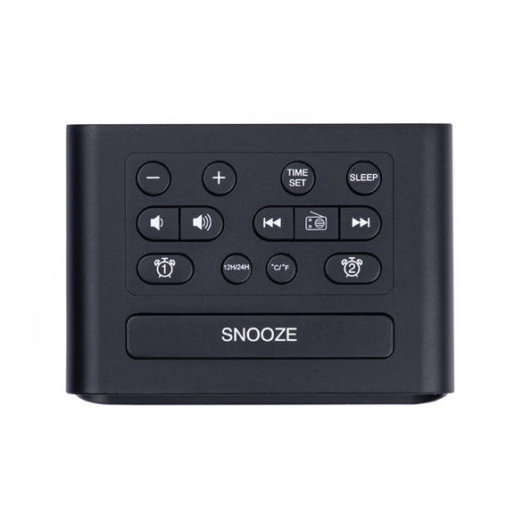 LED Digital Bedroom Alarm Clock With USB Charging Port Clock Radio Temperature Electronic Platform Clock, Specification: US Plug(Black)