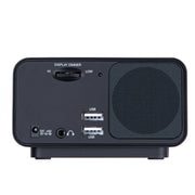 LED Digital Bedroom Alarm Clock With USB Charging Port Clock Radio Temperature Electronic Platform Clock, Specification: US Plug(Black)