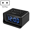 LED Digital Bedroom Alarm Clock With USB Charging Port Clock Radio Temperature Electronic Platform Clock, Specification: EU Plug(Black) - Alarm Clocks by PMc TechLife | Online Shopping South Africa | PMc TechLife | Buy Now Pay Later Mobicred