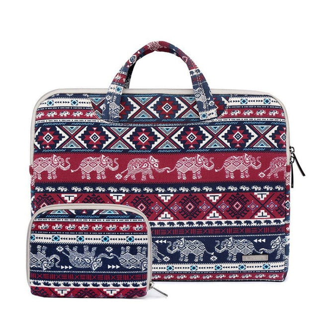 LiSEN LS-116 Simple Laptop Bag Business Laptop Liner Bag, Size: 15.6 inch(Canvas Small Elephant Red)