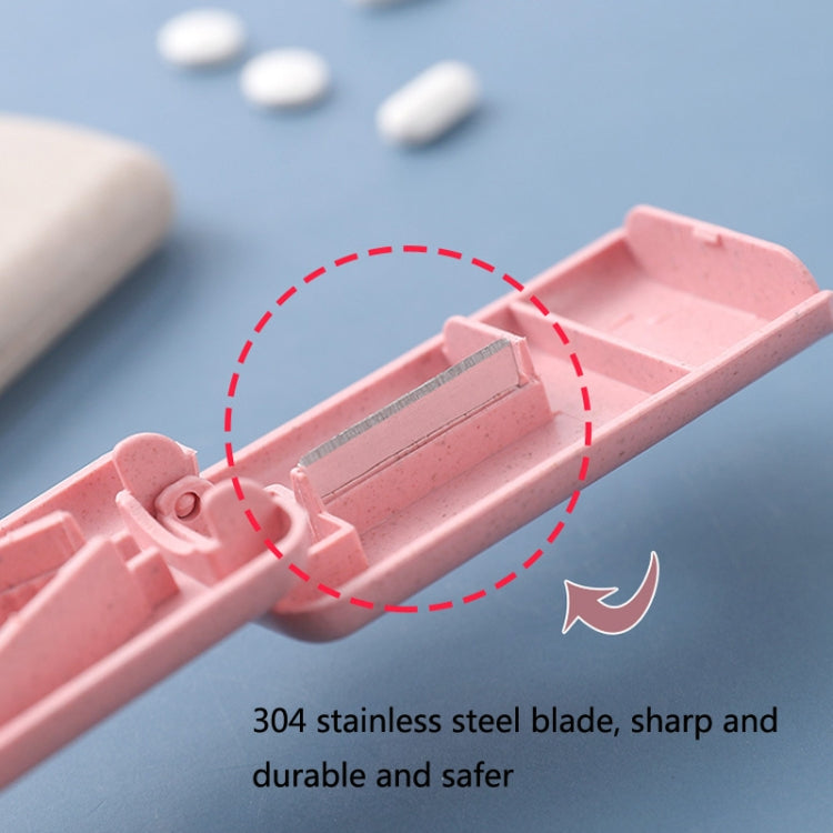 10 PCS JS010 Wheat Plastic Medicine Cutter Pill Divider(Beige)