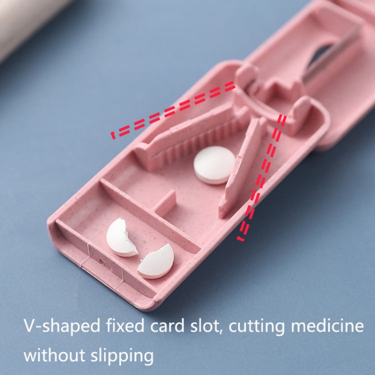 10 PCS JS010 Wheat Plastic Medicine Cutter Pill Divider(Beige)