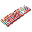 104 Keys Green Shaft RGB Luminous Keyboard Computer Game USB Wired Metal Mechanical Keyboard, Cabel Length:1.5m, Style: Double Imposition Version (White Pink) - Wired Keyboard by PMC TechLife | Online Shopping South Africa | PMC TechLife | Buy Now Pay Later Mobicred