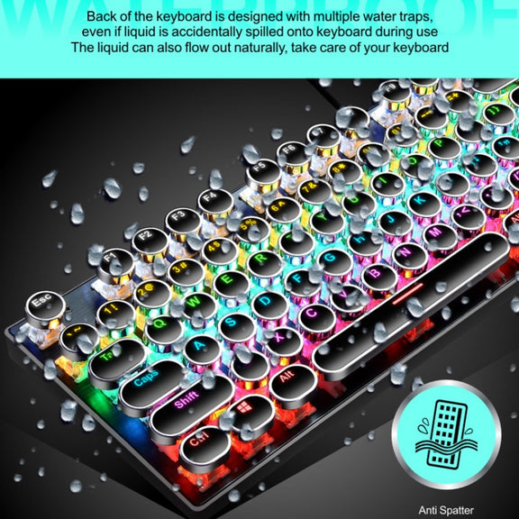 104 Keys Green Shaft RGB Luminous Keyboard Computer Game USB Wired Metal Mechanical Keyboard, Cabel Length:1.5m, Style: Double Imposition Version (White Pink)