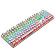 104 Keys Green Shaft RGB Luminous Keyboard Computer Game USB Wired Metal Mechanical Keyboard, Cabel Length:1.5m, Style: Punk Word Through Version (White) - Wired Keyboard by PMC TechLife | Online Shopping South Africa | PMC TechLife | Buy Now Pay Later Mobicred