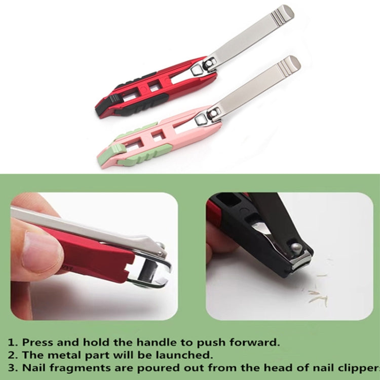 Anti-splash Nail Clippers Multifunctional Mobile Phone Holder Nail Clippers,Style: Red