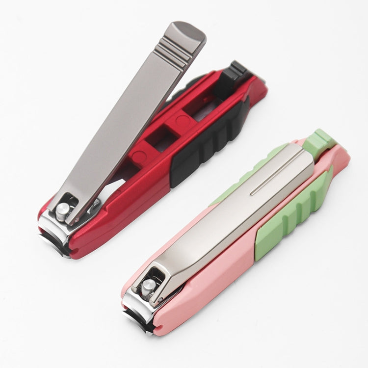 Anti-splash Nail Clippers Multifunctional Mobile Phone Holder Nail Clippers,Style: PinkSsuit