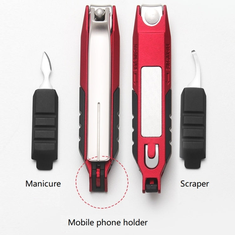 Anti-splash Nail Clippers Multifunctional Mobile Phone Holder Nail Clippers,Style: PinkSsuit