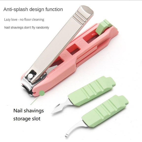 Anti-splash Nail Clippers Multifunctional Mobile Phone Holder Nail Clippers,Style: PinkSsuit