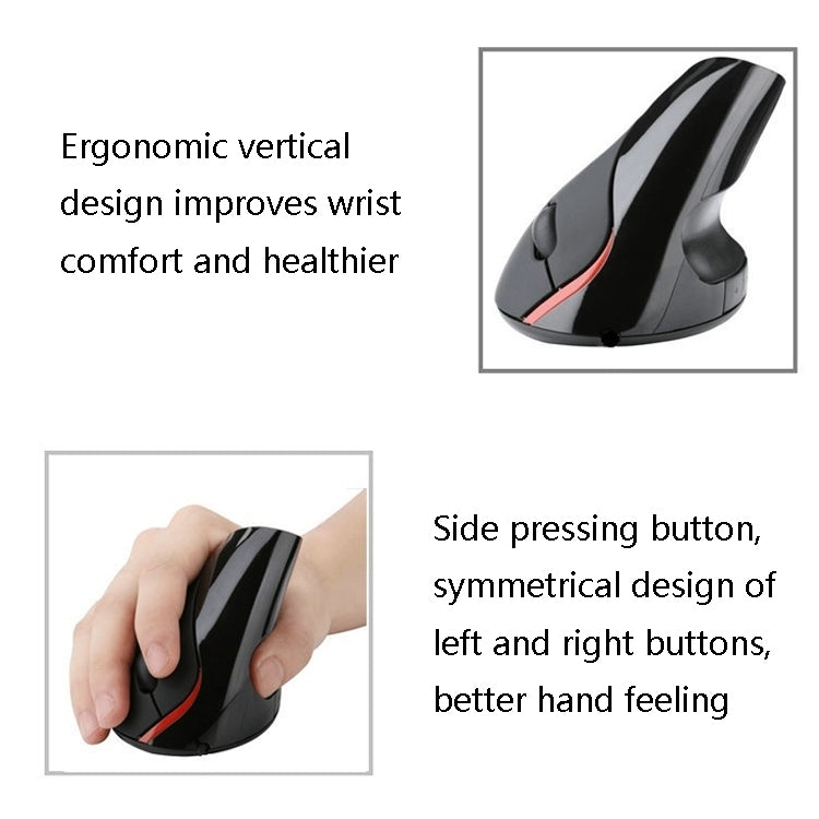 HH-111 5 Keys Wireless Vertical Charging Mouse Ergonomics Wrist Protective Mouse(Purple)