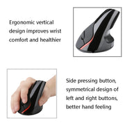 HH-111 5 Keys Wireless Vertical Charging Mouse Ergonomics Wrist Protective Mouse(Iron Gray)