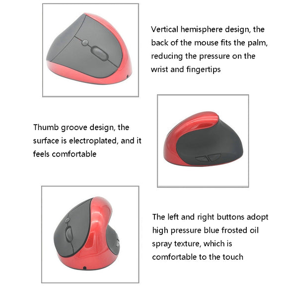 JSY-03 6 Keys Wireless Vertical Charging Mouse Ergonomic Vertical Optical Mouse(Purple)