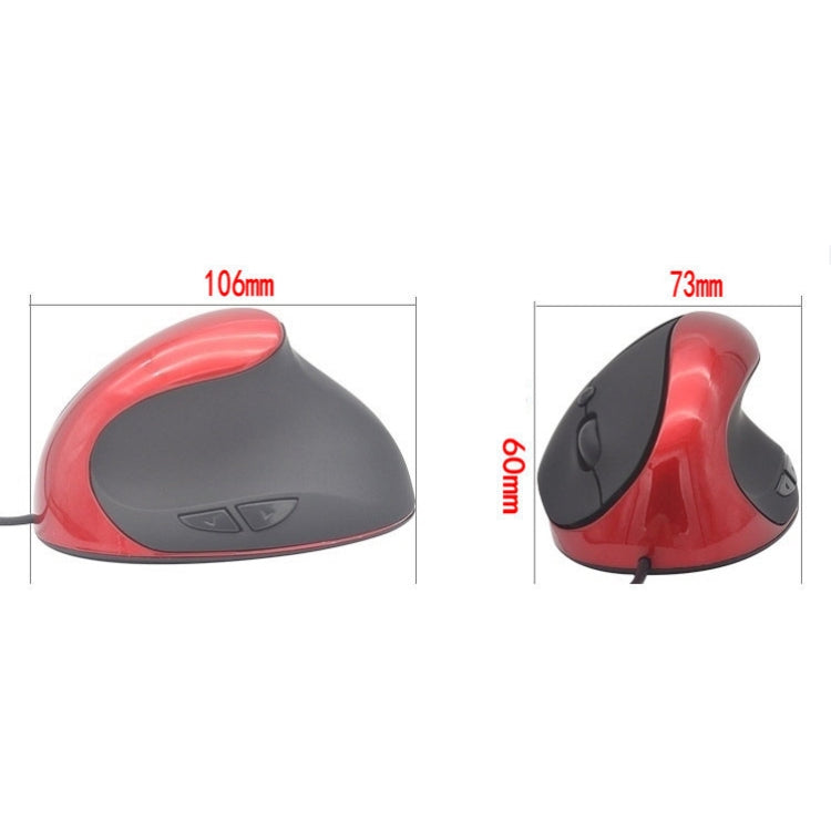 JSY-05 6 Keys Wired Vertical Mouse Ergonomics Brace Optical Mouse(White)
