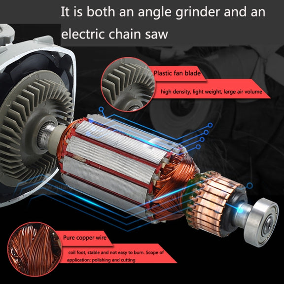 700 Angle Grinder Electric Chain Saw Polishing Machine Changed Electric Saw Small Household Cutting Machine, EU Plug(Red)