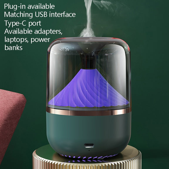 HX-930 Home Bedroom Round Mirror Essential Oil Aromatherapy Machine Ultrasonic Atomization Hydrating Spray Humidifier(Black)