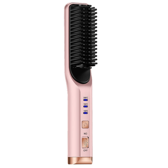 2 In 1 Curling And Straightening Dual-Use Mini Multi-Function Hair Straightener, Colour : Pink