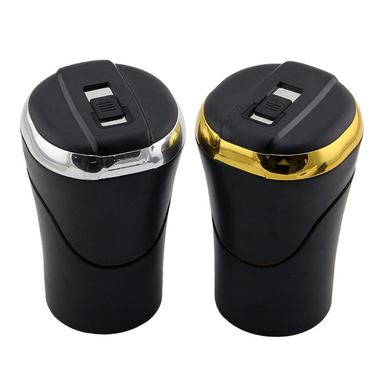 N09C Car Ashtray With Lamp And Cover Car Ashtray(Gold)