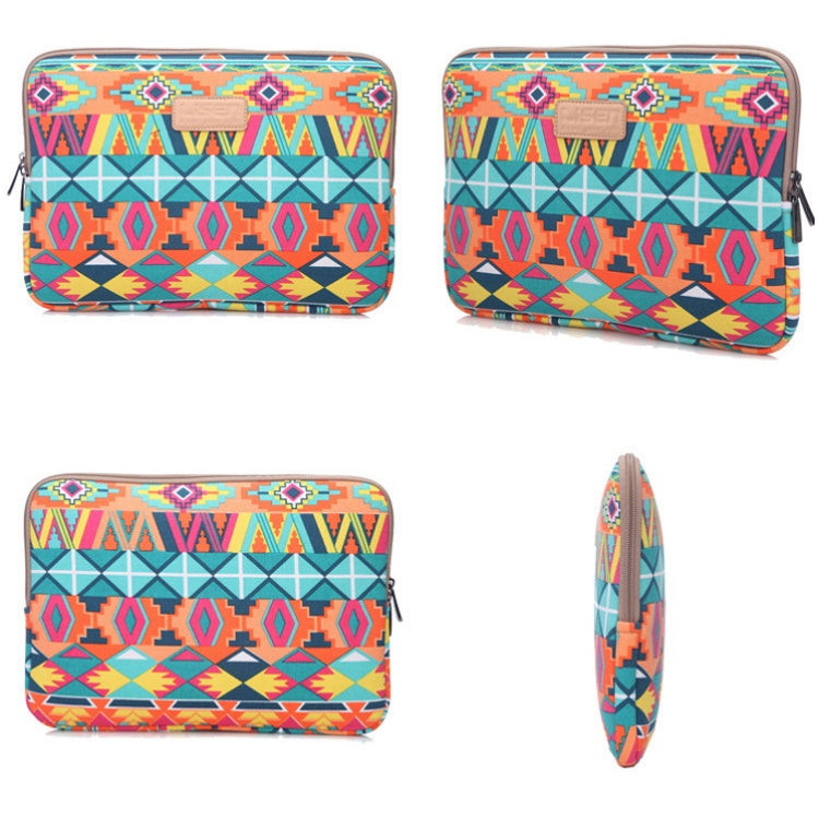 LiSEN LS-518 Lingge Pattern Laptop Computer Liner Bags, Size: 12 inch(Orange Pattern Geometry)
