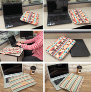LiSEN LS-518 Lingge Pattern Laptop Computer Liner Bags, Size: 12 inch(Orange Pattern Geometry)