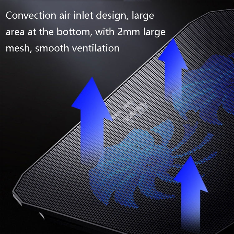 ICE COOREL N106 Laptop Base Adjustment Radiator Dual-Fan Notebook Cooling Bracket, Colour: Standard Version (Blue Light)