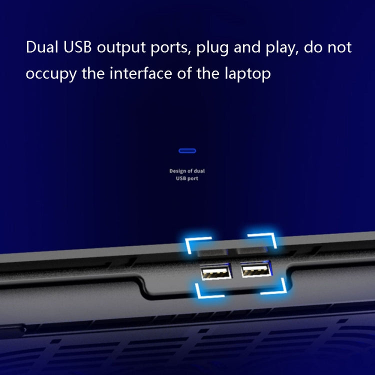 ICE COOREL N106 Laptop Base Adjustment Radiator Dual-Fan Notebook Cooling Bracket, Colour: Standard Version (Blue Light)